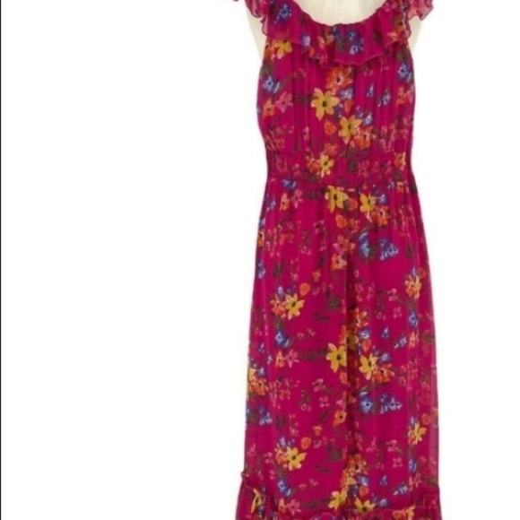 Old Navy.  Pink Floral Tiered Maxi. Size L. Tall. - Picture 3 of 10